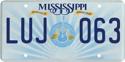 MS license plate LUJ063