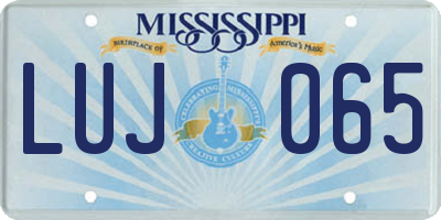 MS license plate LUJ065