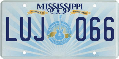 MS license plate LUJ066