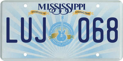 MS license plate LUJ068