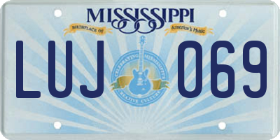 MS license plate LUJ069