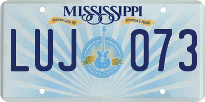 MS license plate LUJ073