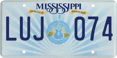 MS license plate LUJ074