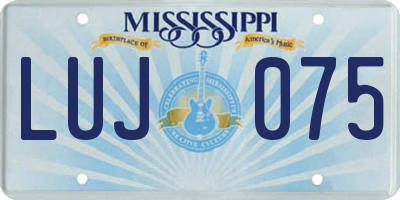 MS license plate LUJ075