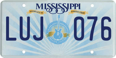 MS license plate LUJ076