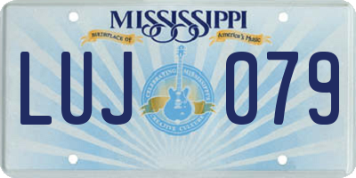 MS license plate LUJ079