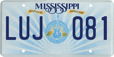 MS license plate LUJ081