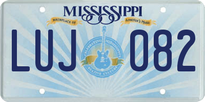 MS license plate LUJ082
