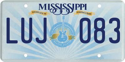 MS license plate LUJ083
