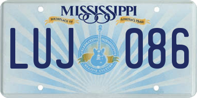 MS license plate LUJ086