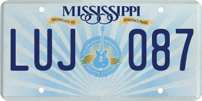 MS license plate LUJ087