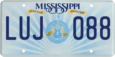 MS license plate LUJ088