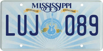 MS license plate LUJ089