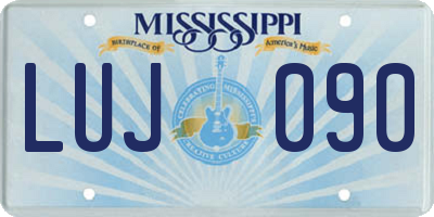 MS license plate LUJ090