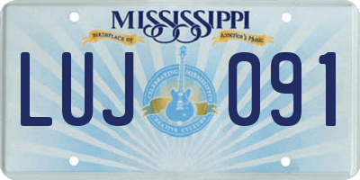 MS license plate LUJ091