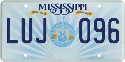 MS license plate LUJ096
