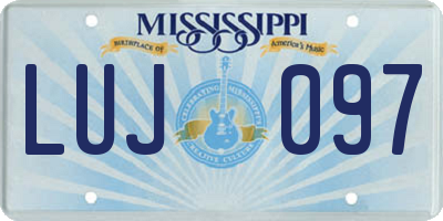 MS license plate LUJ097