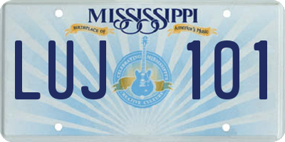 MS license plate LUJ101