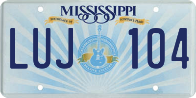 MS license plate LUJ104