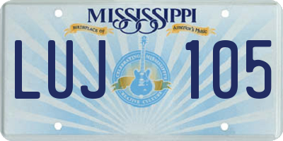 MS license plate LUJ105