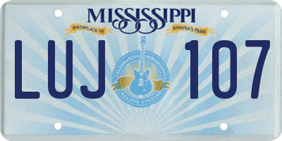 MS license plate LUJ107