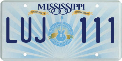 MS license plate LUJ111