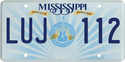 MS license plate LUJ112