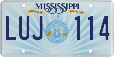 MS license plate LUJ114