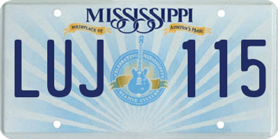 MS license plate LUJ115