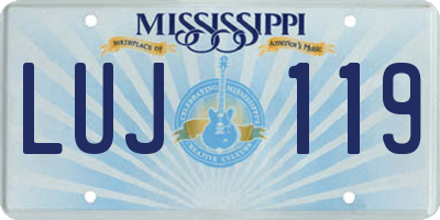 MS license plate LUJ119