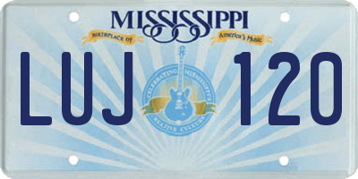 MS license plate LUJ120
