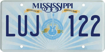 MS license plate LUJ122