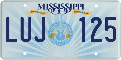 MS license plate LUJ125