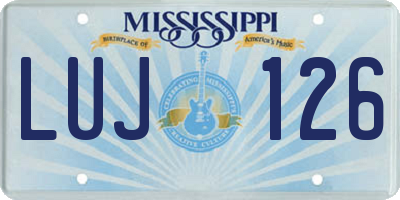 MS license plate LUJ126