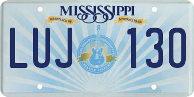 MS license plate LUJ130