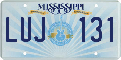 MS license plate LUJ131