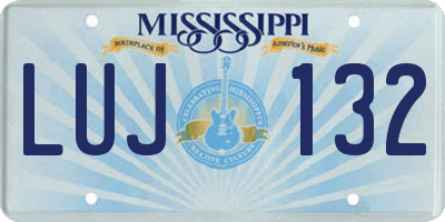 MS license plate LUJ132
