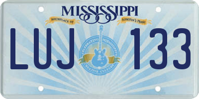 MS license plate LUJ133