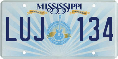 MS license plate LUJ134