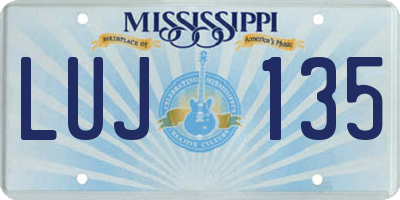 MS license plate LUJ135