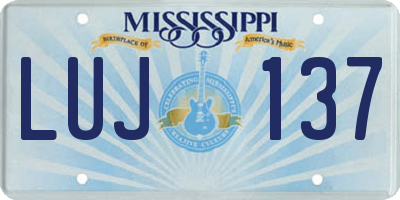 MS license plate LUJ137