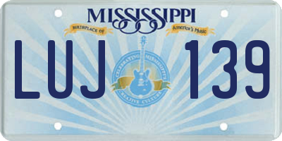 MS license plate LUJ139
