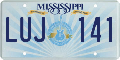 MS license plate LUJ141