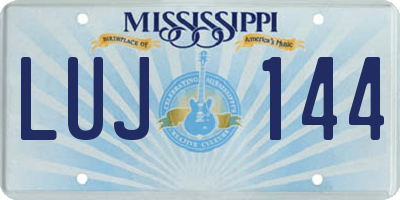 MS license plate LUJ144