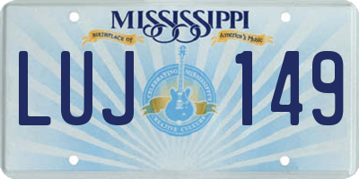 MS license plate LUJ149