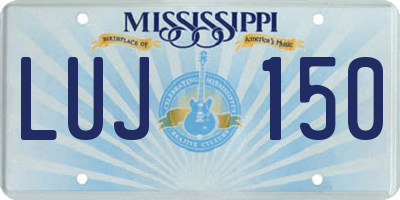 MS license plate LUJ150