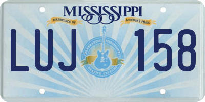 MS license plate LUJ158