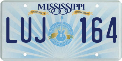 MS license plate LUJ164