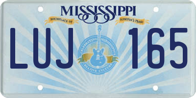 MS license plate LUJ165