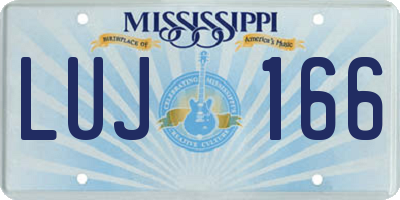 MS license plate LUJ166